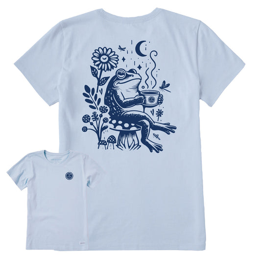 Women's Frog on a Toadstool Coffee Short Sleeve Tee
