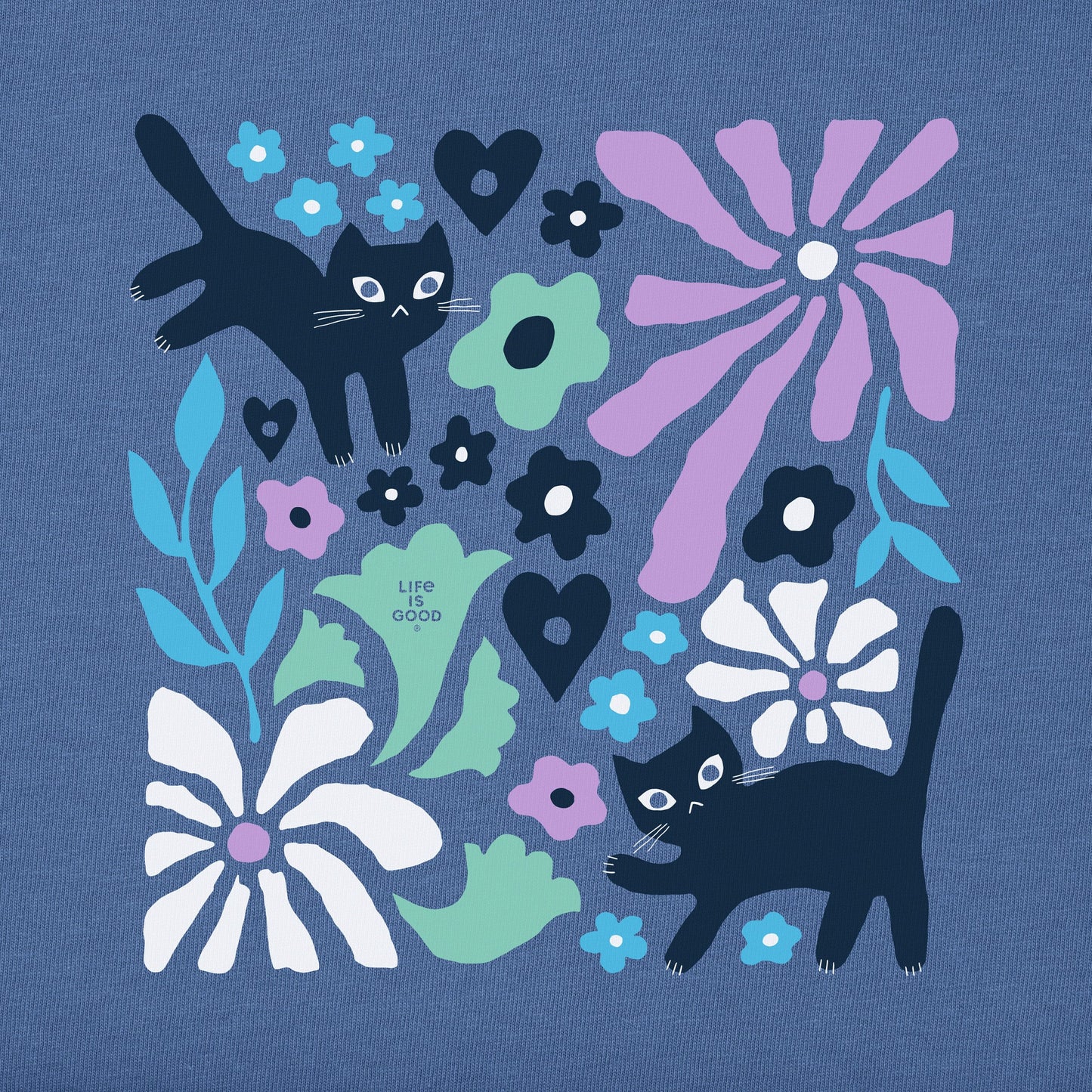 Women's Cats in Flower Field Short Sleeve Tee