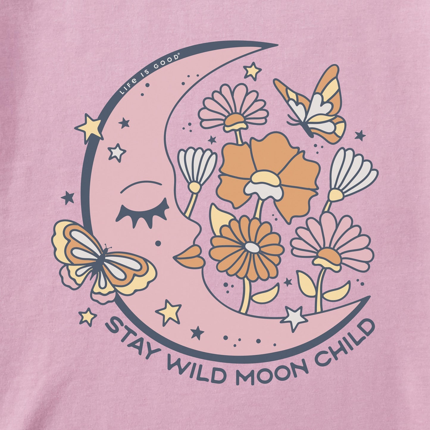 Women's Stay Wild Moon Child Flowers Short Sleeve Tee