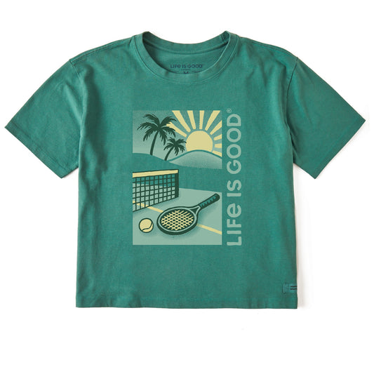 Women's Tennis Court Beach Short Sleeve Crusher Boxy Tee