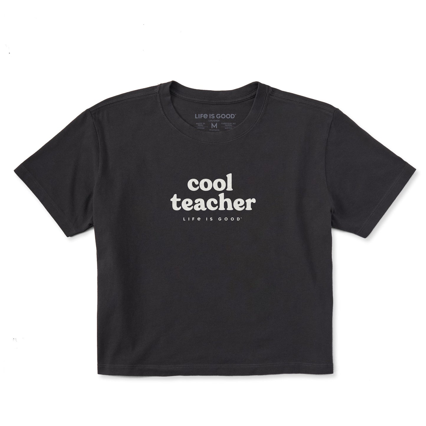 Women's Cool Teacher Stack Short Sleeve Crusher Boxy Tee