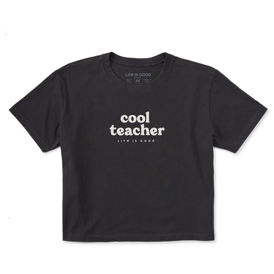 Women's Cool Teacher Stack Short Sleeve Crusher Boxy Tee