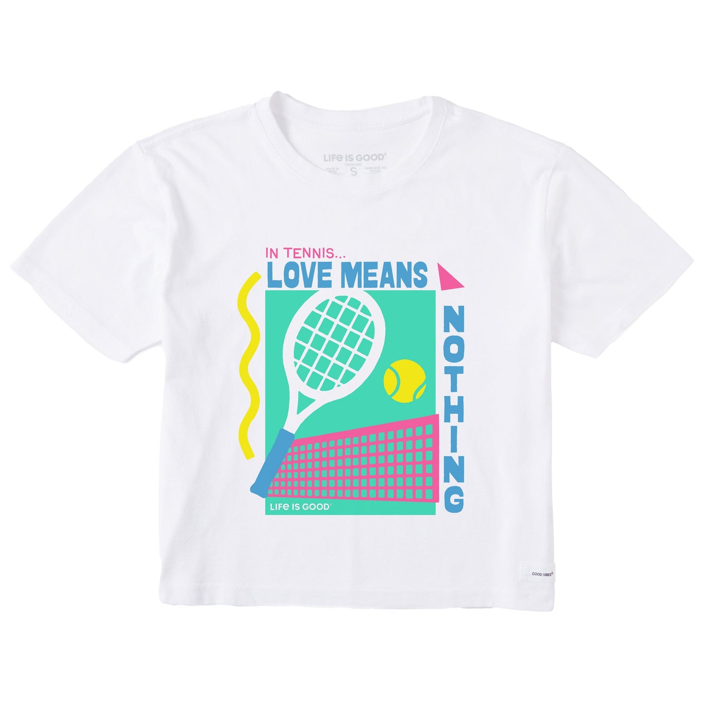 Women's Tennis Love Means Nothing Short Sleeve Crusher Boxy Tee