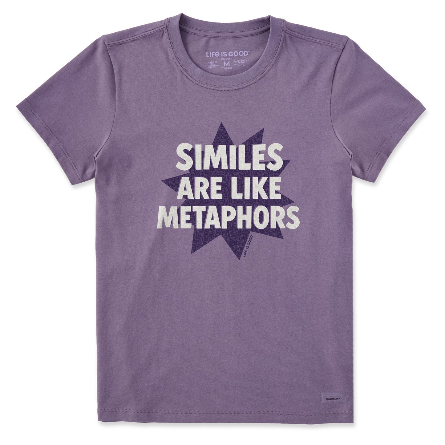 Women's Similes are like Metaphors Short Sleeve Crusher Tee
