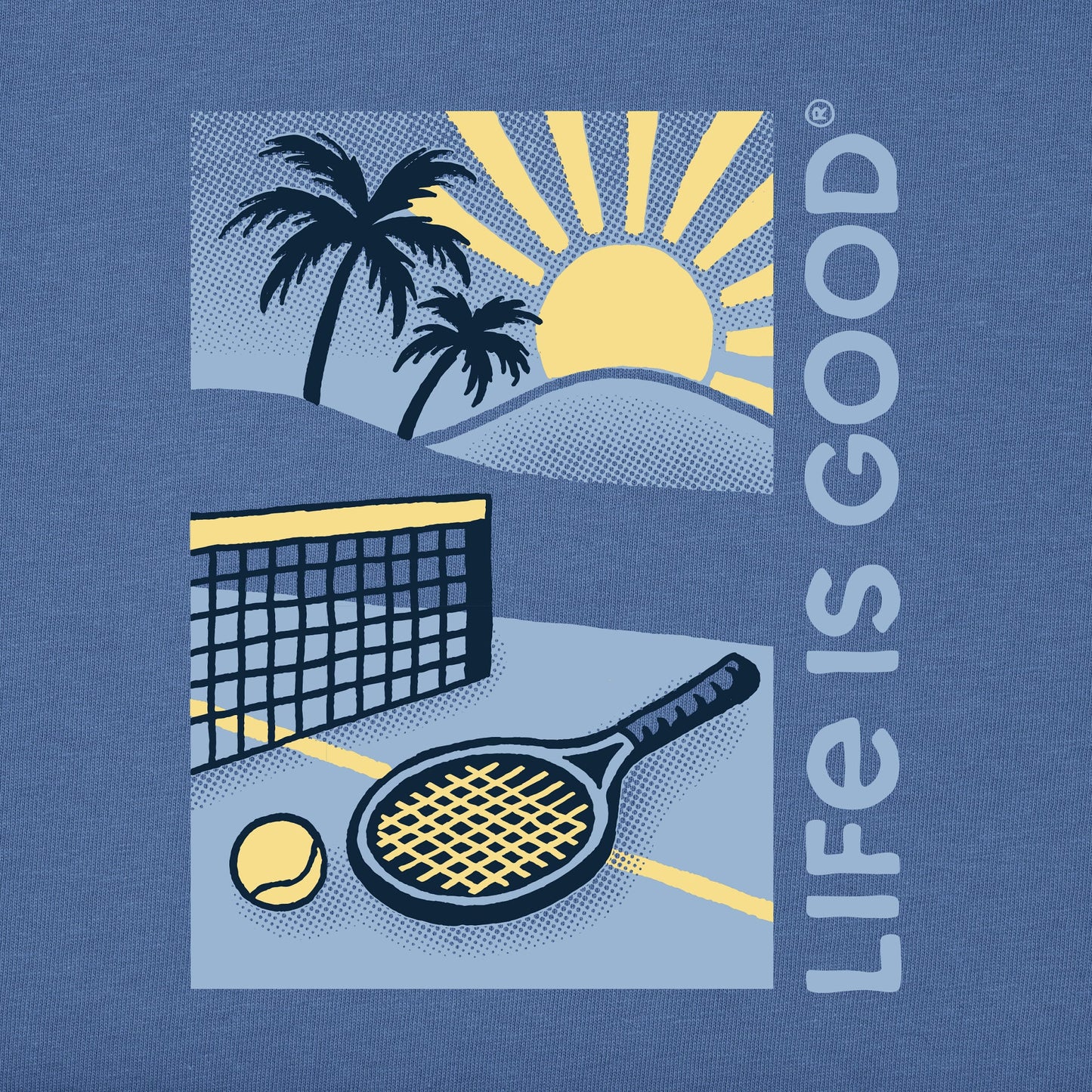 Men's Tennis Court Beach Short Sleeve Tee