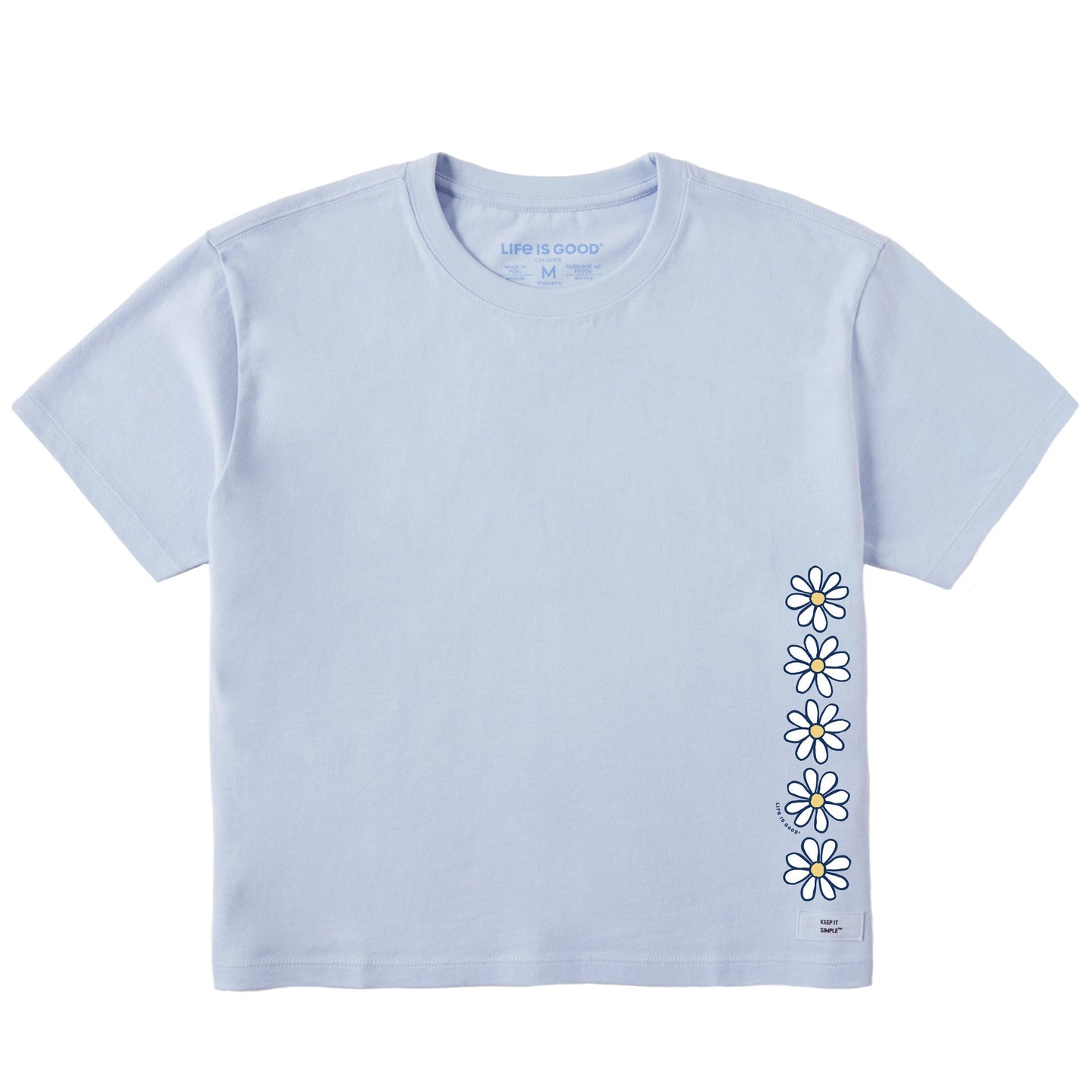 Women's Daisy Vertical Chain Short Sleeve Crusher Boxy Tee