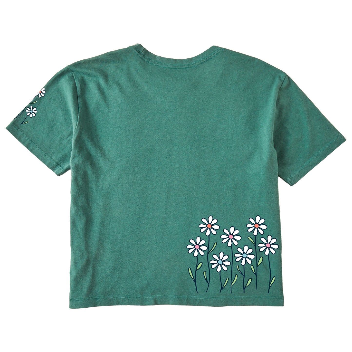 Women's Vintage Daisy Garden Short Sleeve Crusher Boxy Tee