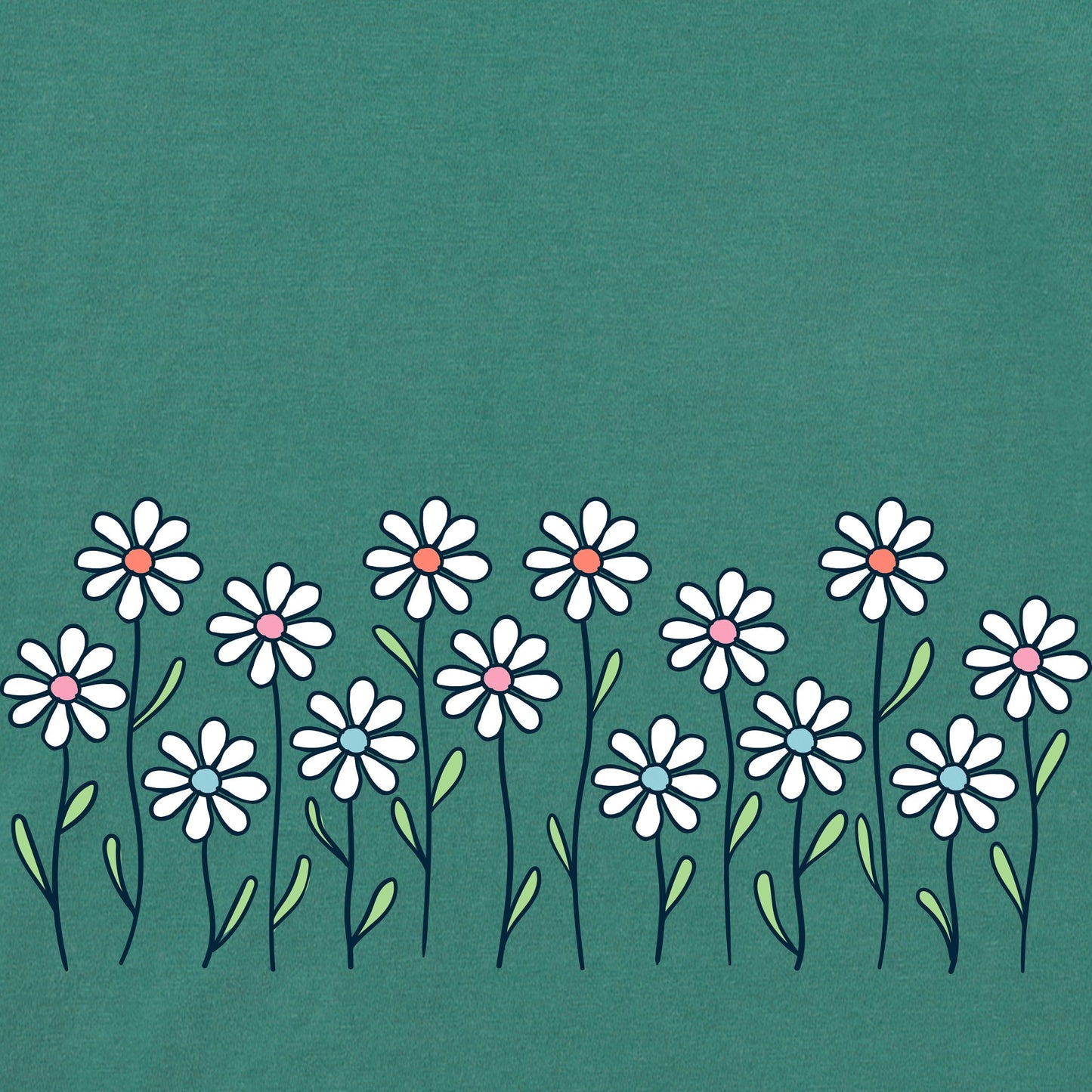 Women's Vintage Daisy Garden Short Sleeve Crusher Boxy Tee