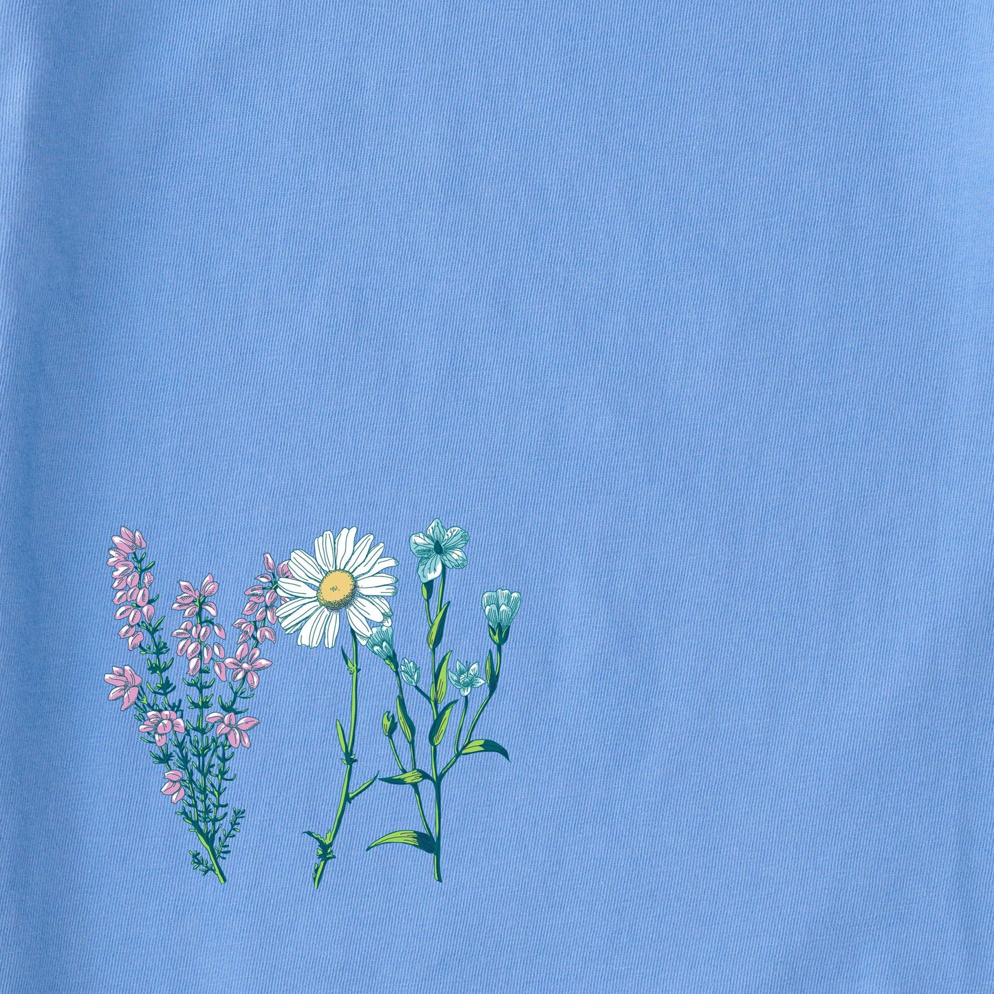 Women's Detailed Wildflower Garden Short Sleeve Crusher Vee