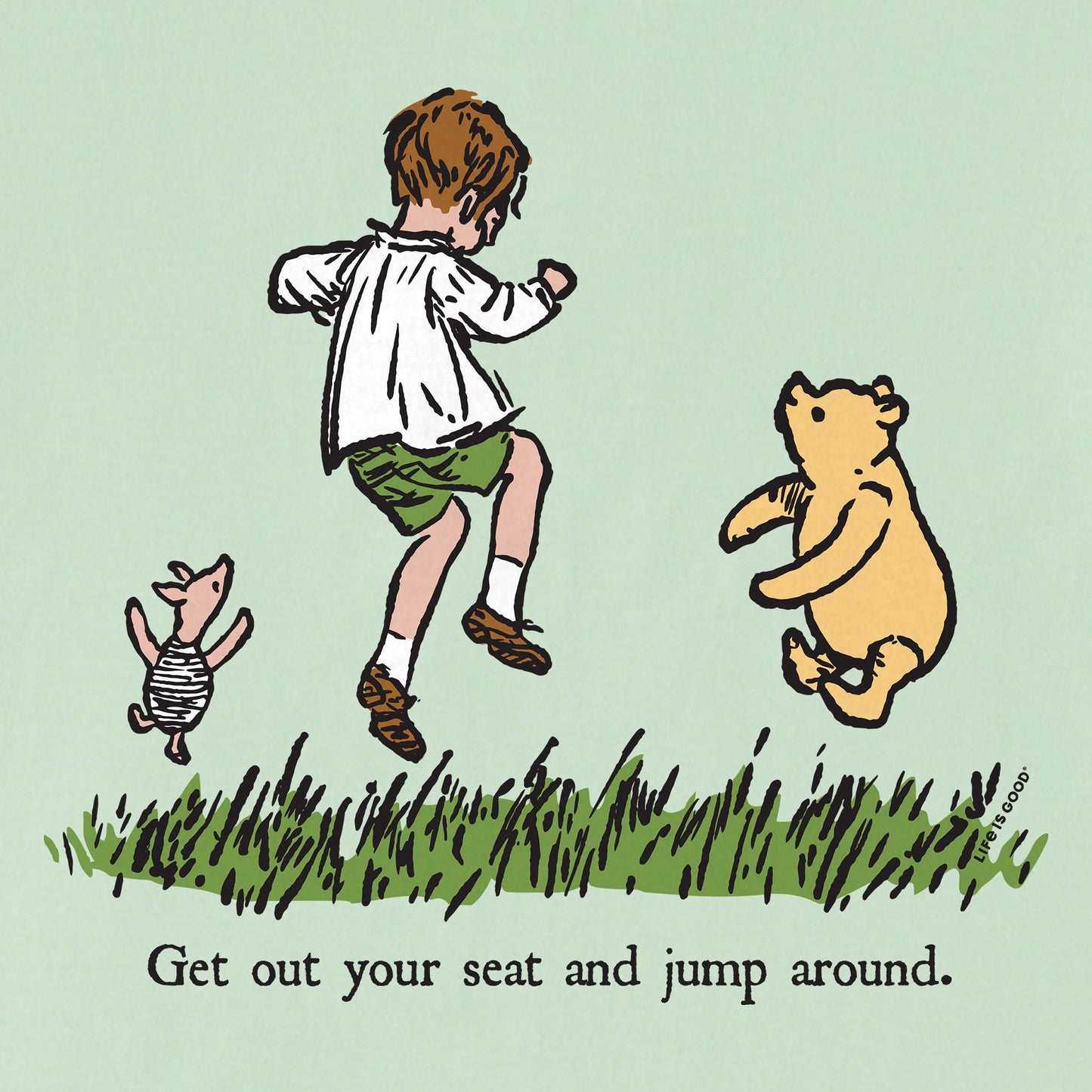 Kids Get Out Your Seat and Jump Around Short Sleeve Crusher Tee