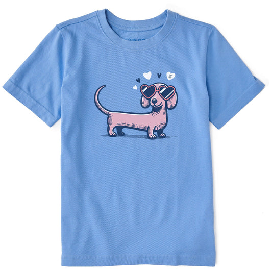 Kids Dachshund Love Short Sleeve Crusher Tee