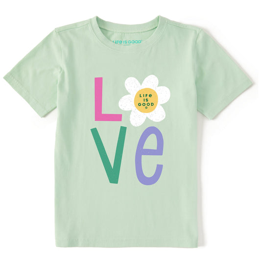 Kids Flower Love Stack Short Sleeve Crusher Tee