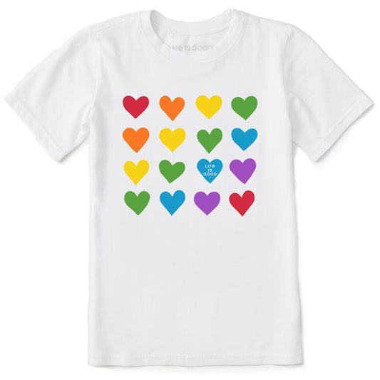 Kids Pride Hearts Short Sleeve Crusher Tee