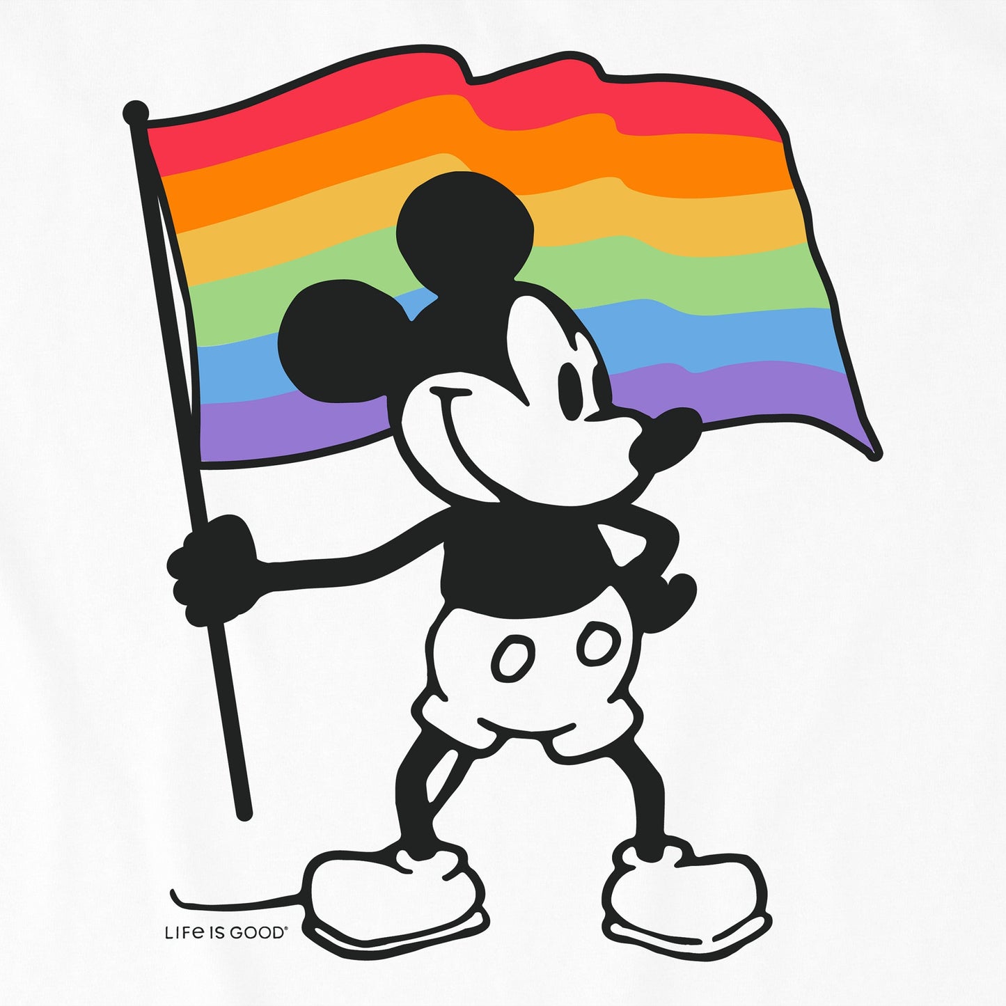 Kids Willie Pride Flag Short Sleeve Crusher Tee