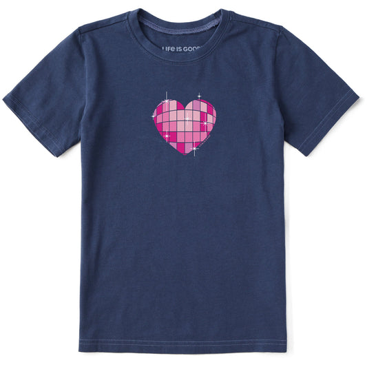 Kids Disco Heart Short Sleeve Crusher Tee