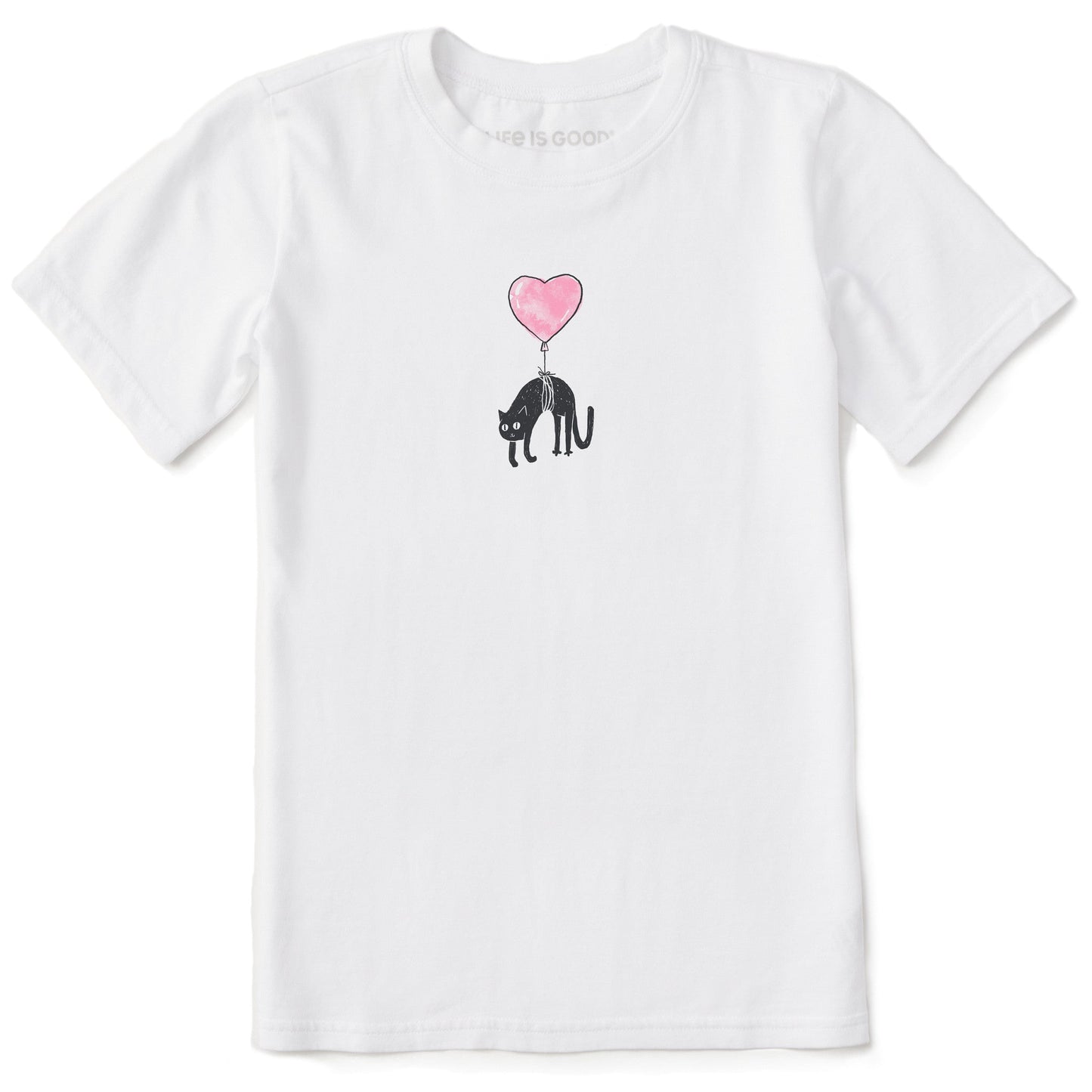 Kids Floating Kitty Balloon Short Sleeve Crusher Tee