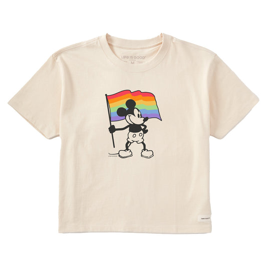 Women's Willie Pride Flag Short Sleeve Crusher Boxy Tee