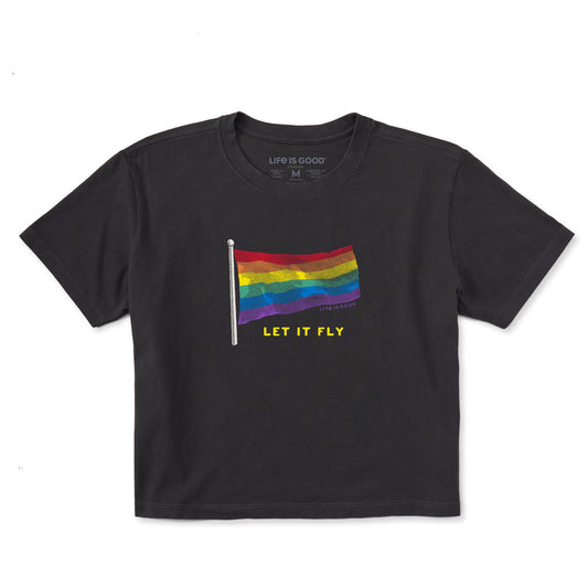 Women's Pride Flag Let it Fly Short Sleeve Crusher Boxy Tee