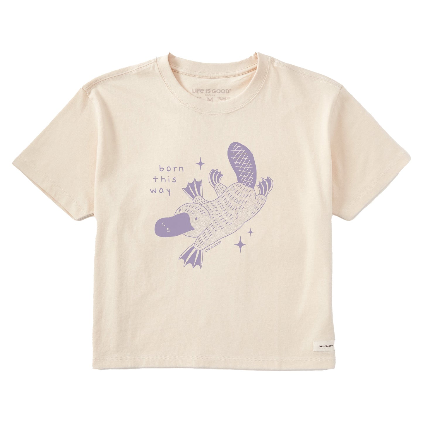 Women's Born This Way Platypus Short Sleeve Crusher Boxy Tee