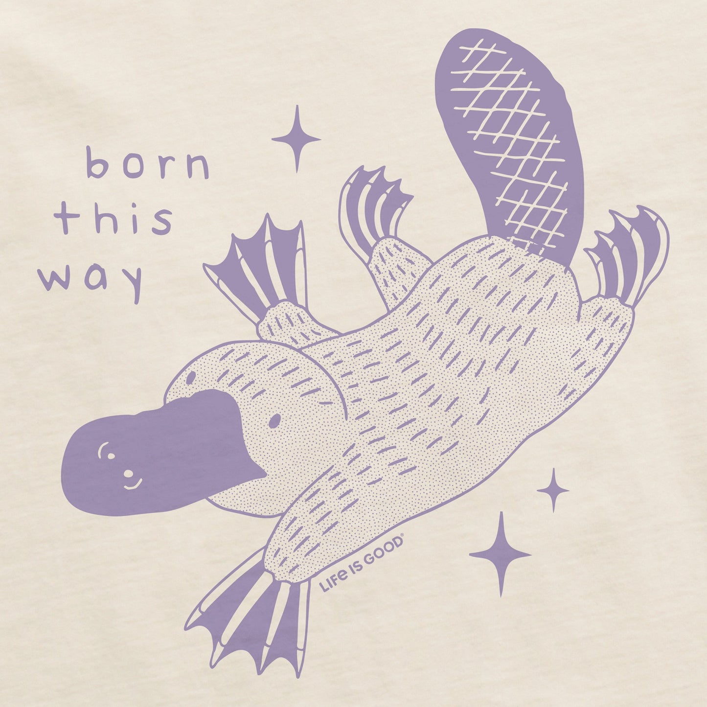 Women's Born This Way Platypus Short Sleeve Crusher Boxy Tee