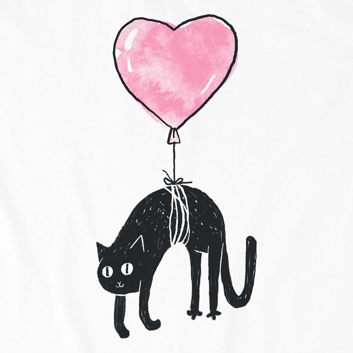 Women's Floating Kitty Balloon Short Sleeve Vee
