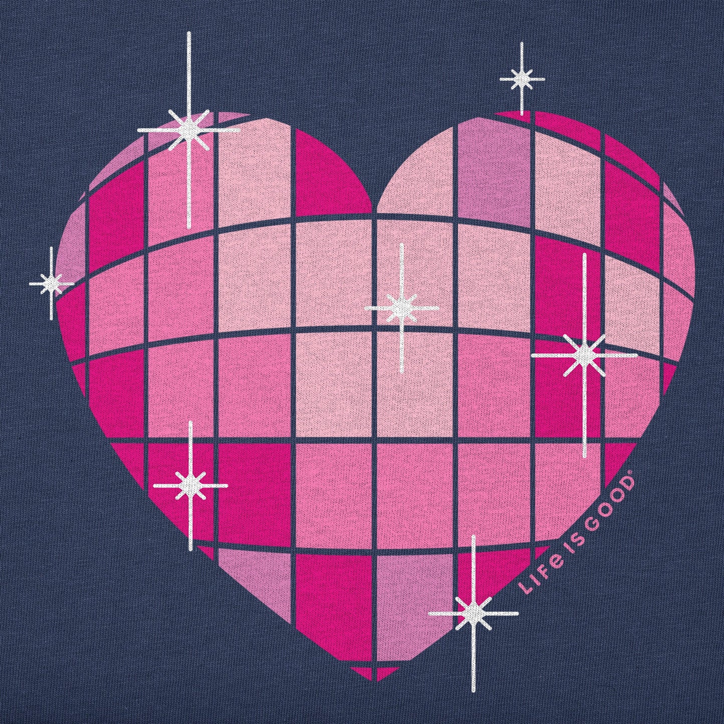 Women's Disco Heart Short Sleeve Vee