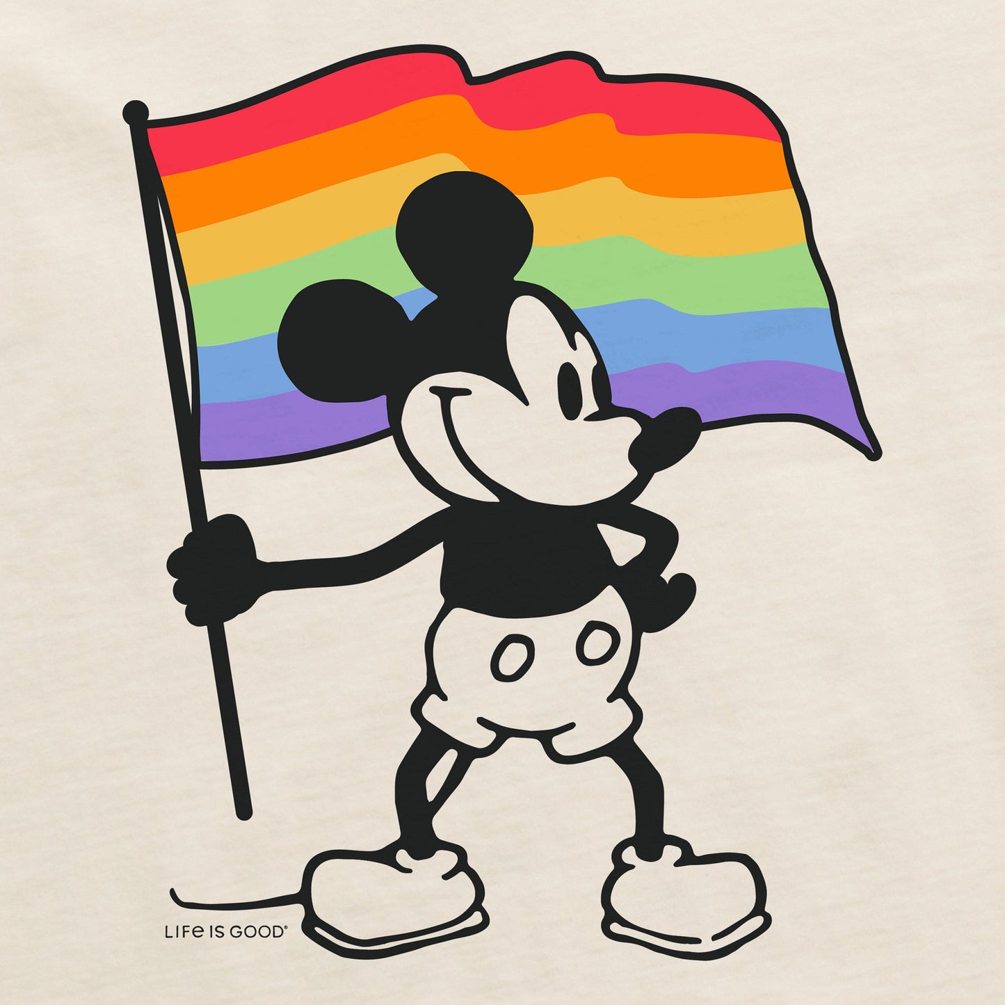 Women's Willie Pride Flag Short Sleeve Crusher Tee