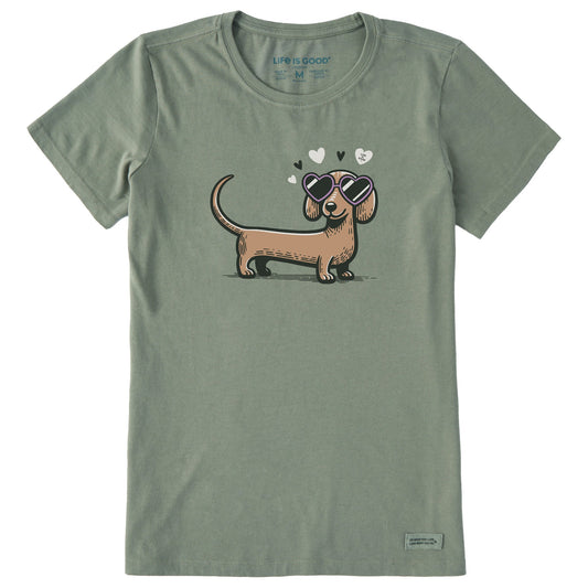Women's Dachshund Love Short Sleeve Crusher Tee