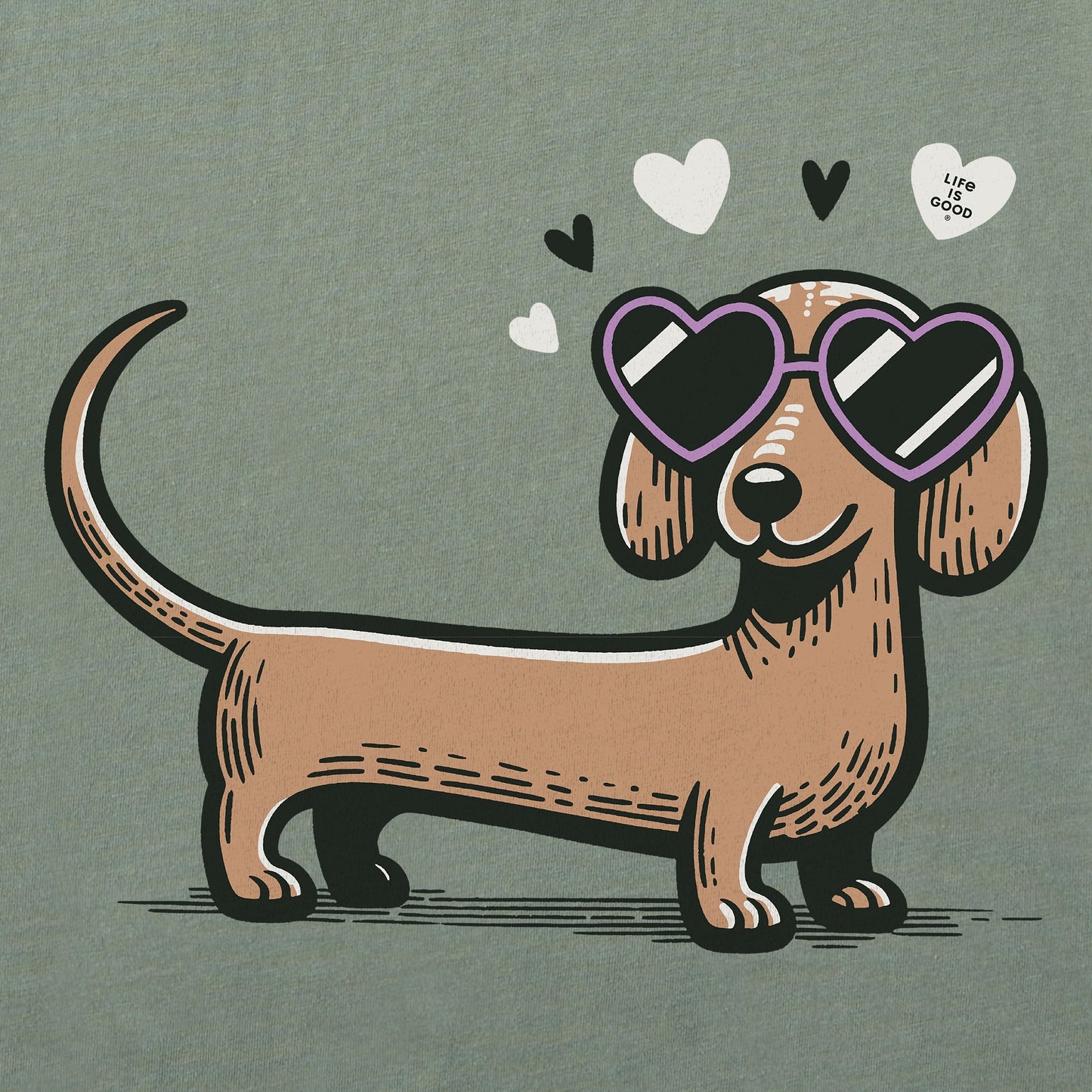 Women's Dachshund Love Short Sleeve Crusher Tee