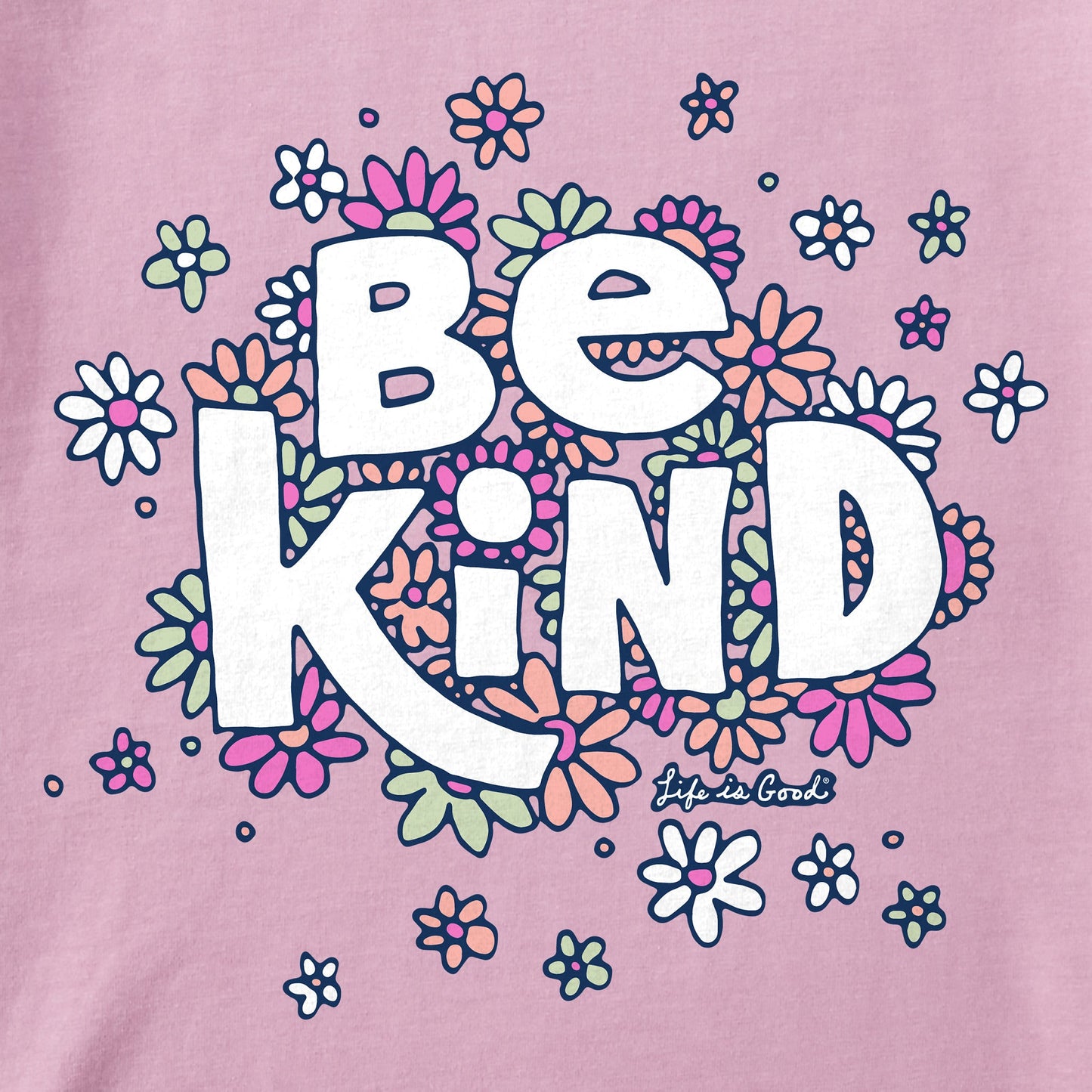 Women's Be Kind Flower Lines Short Sleeve Vee