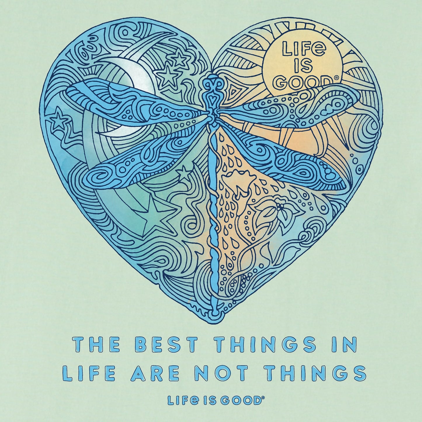 Women's Best Things Dragonfly Heart Short Sleeve Crusher Tee