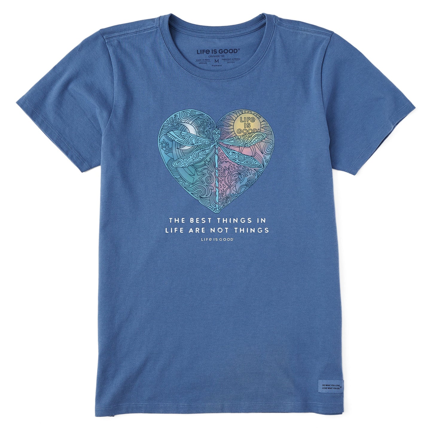 Women's Best Things Dragonfly Heart Short Sleeve Crusher Tee