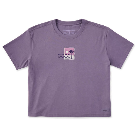 Women's Beach Stamp Short Sleeve Crusher Boxy Tee