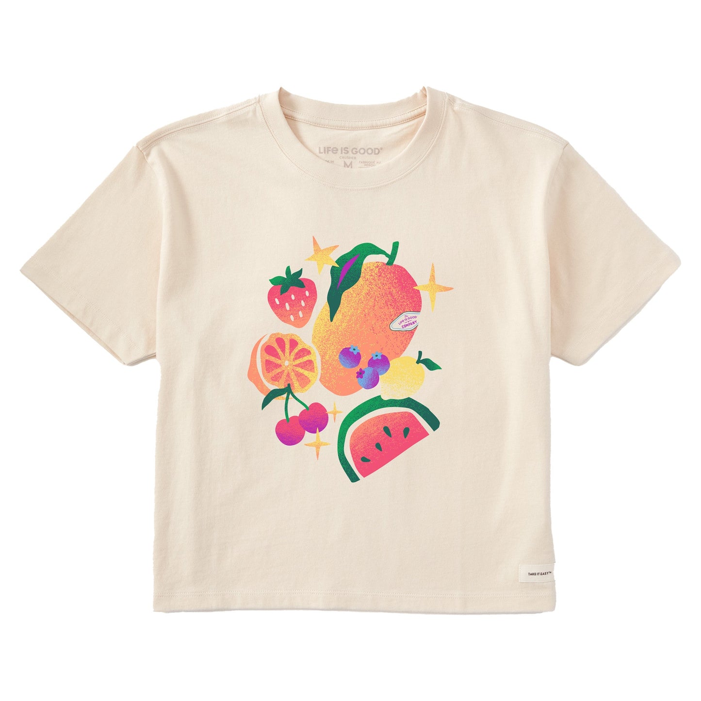 Women's Summer Fruit Medley Short Sleeve Crusher Boxy Tee
