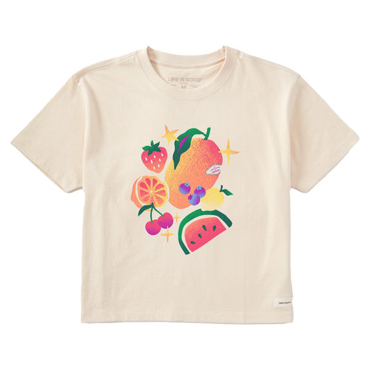 Women's Summer Fruit Medley Short Sleeve Crusher Boxy Tee
