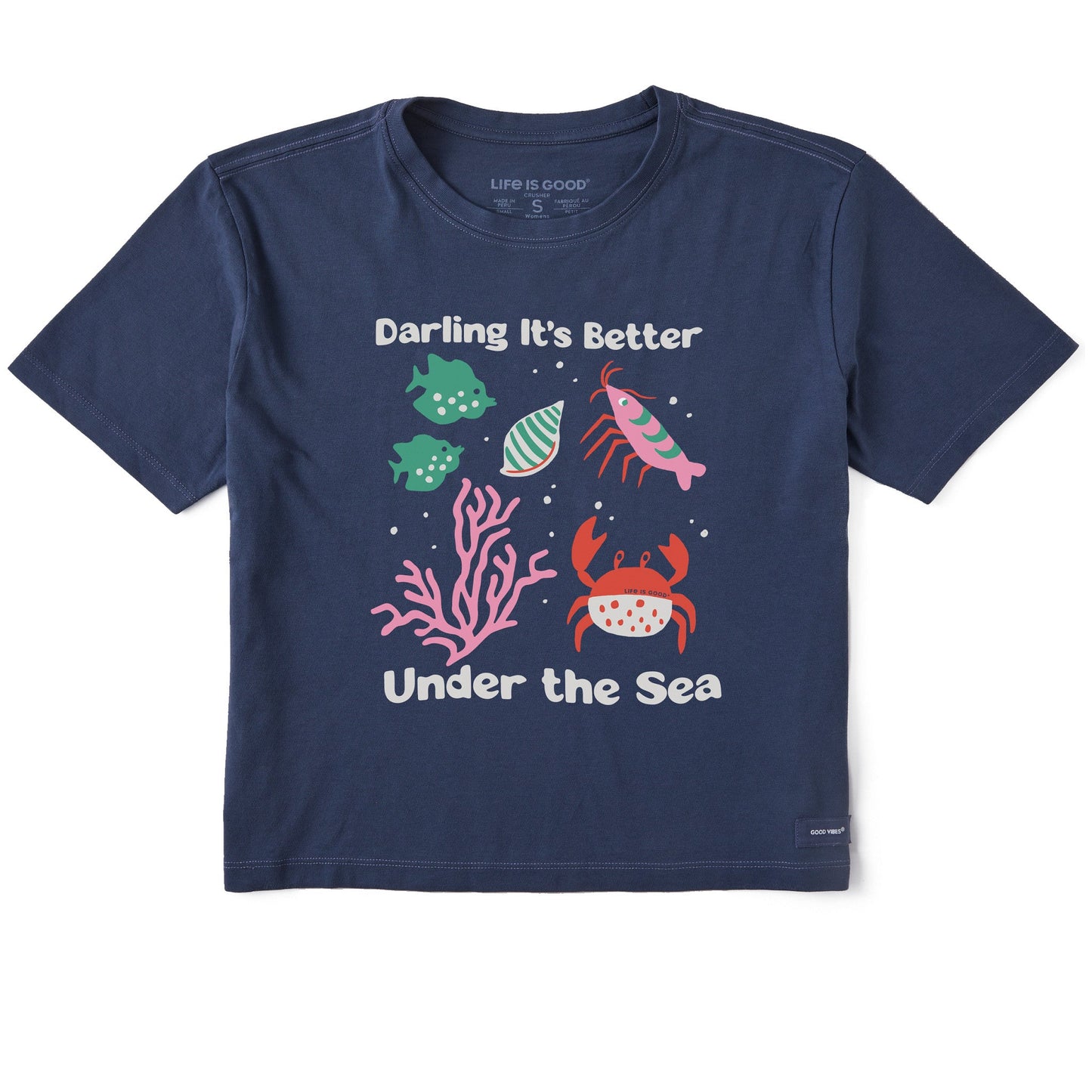 Women's Darling It's Better Under the Sea Short Sleeve Crusher Boxy Tee