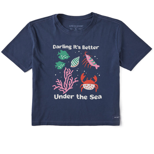 Women's Darling It's Better Under the Sea Short Sleeve Crusher Boxy Tee