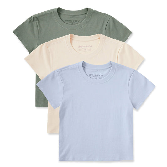 Women's Solid 3-Pack Crusher-LITE Shrunken Tee - Multi 1