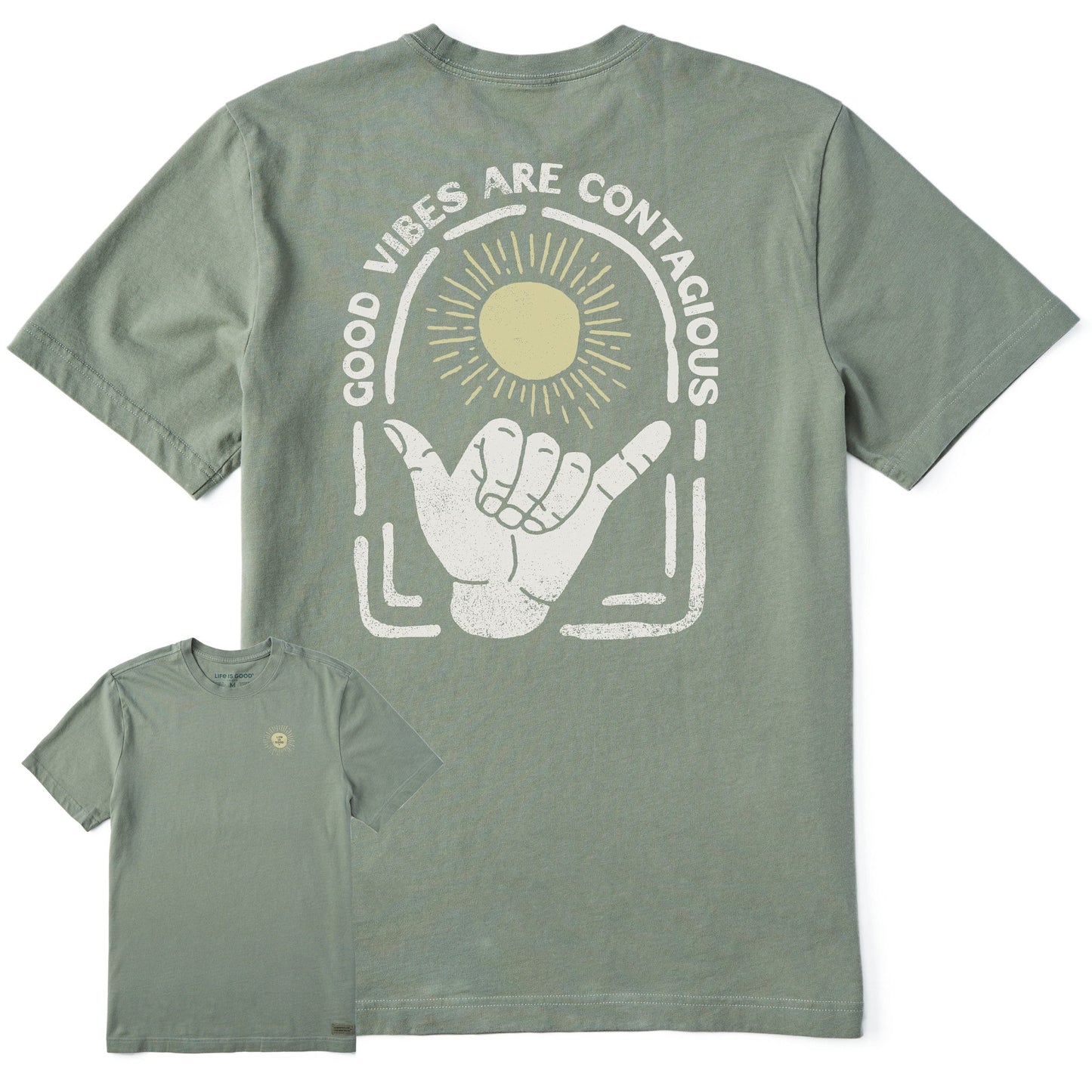 Men's Good Vibes are Contagious Hang Loose Short Sleeve Tee