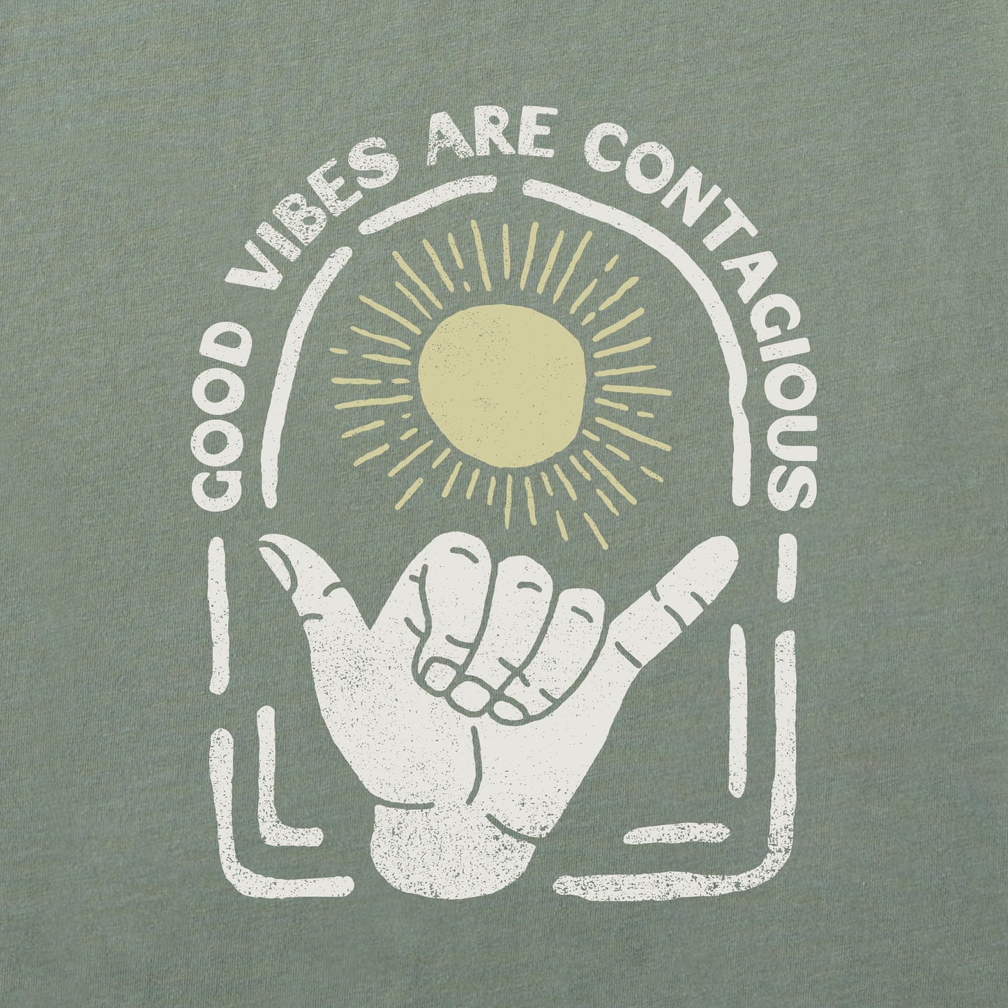 Men's Good Vibes are Contagious Hang Loose Short Sleeve Tee