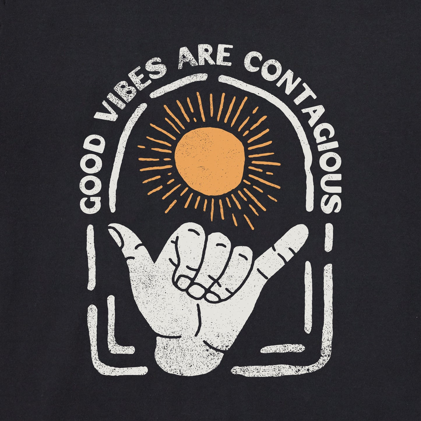 Women's Good Vibes are Contagious Hang Loose Short Sleeve Crusher Boxy Tee