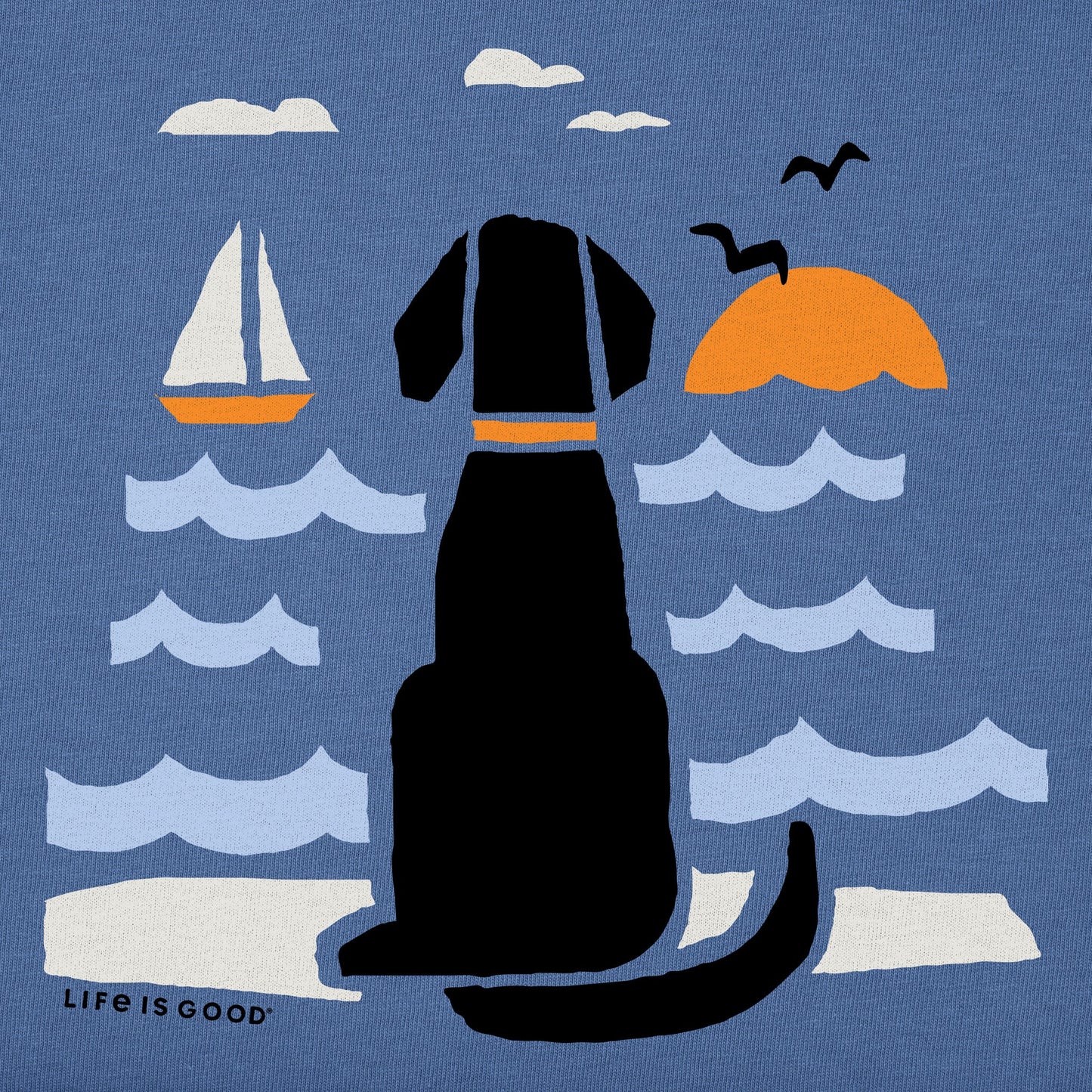 Men's Chillin' Dog @ the Beach Short Sleeve Crusher Tee