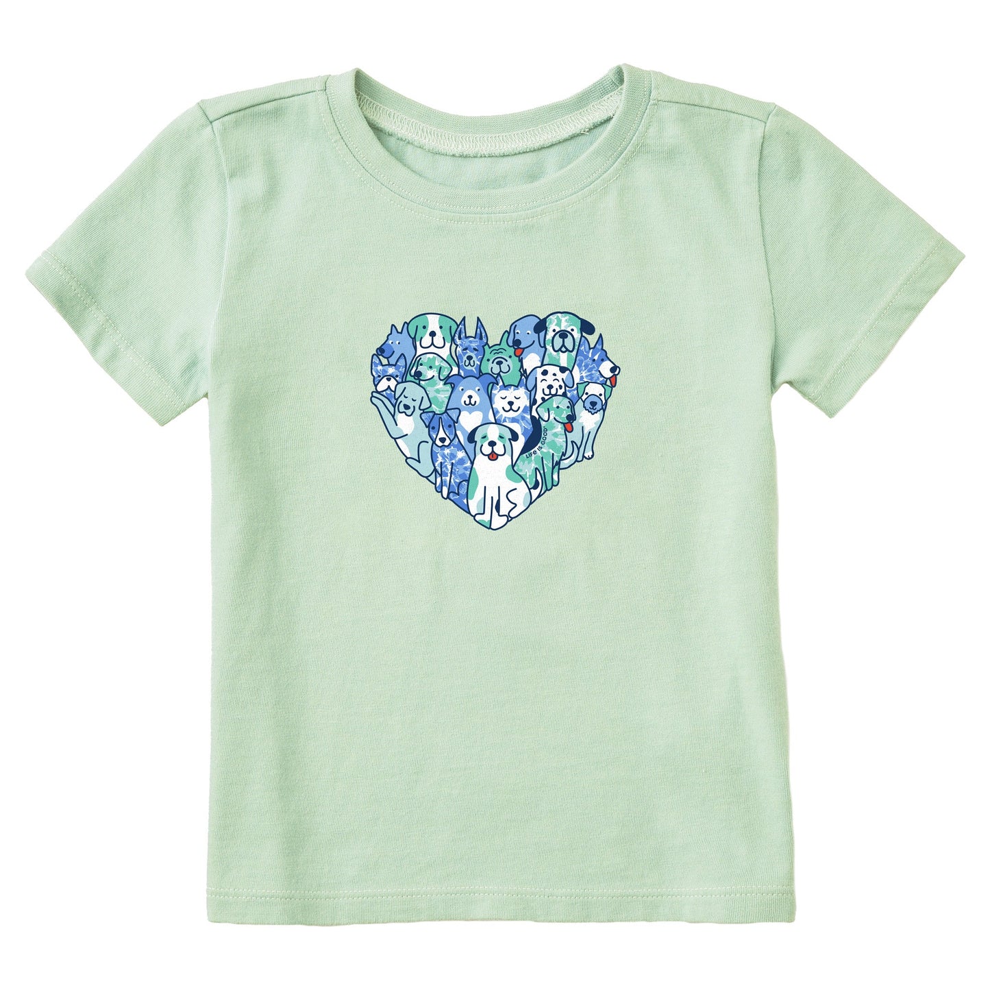 Toddler Tie Dye Heart of Dogs Short Sleeve Crusher Tee