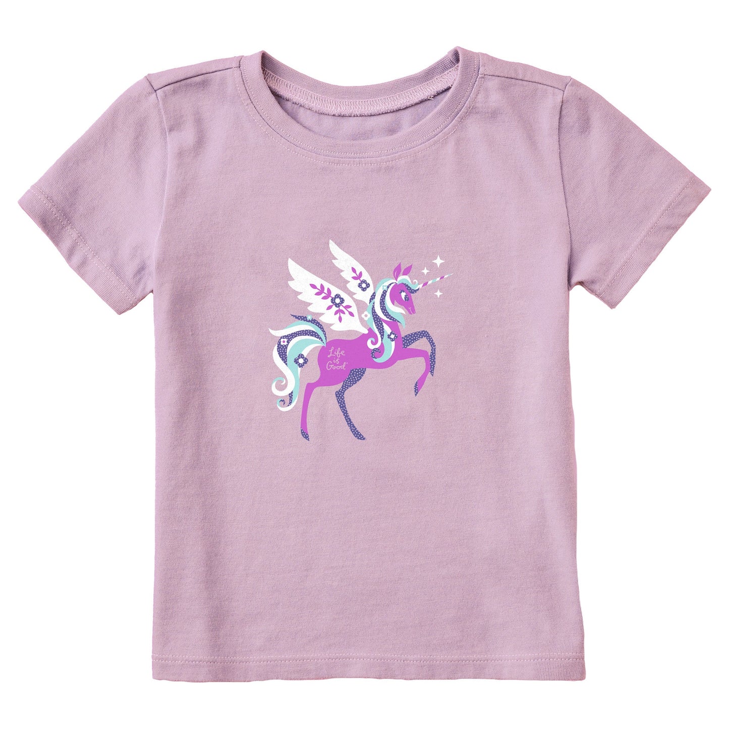 Toddler Flying Unicorn Short Sleeve Crusher Tee