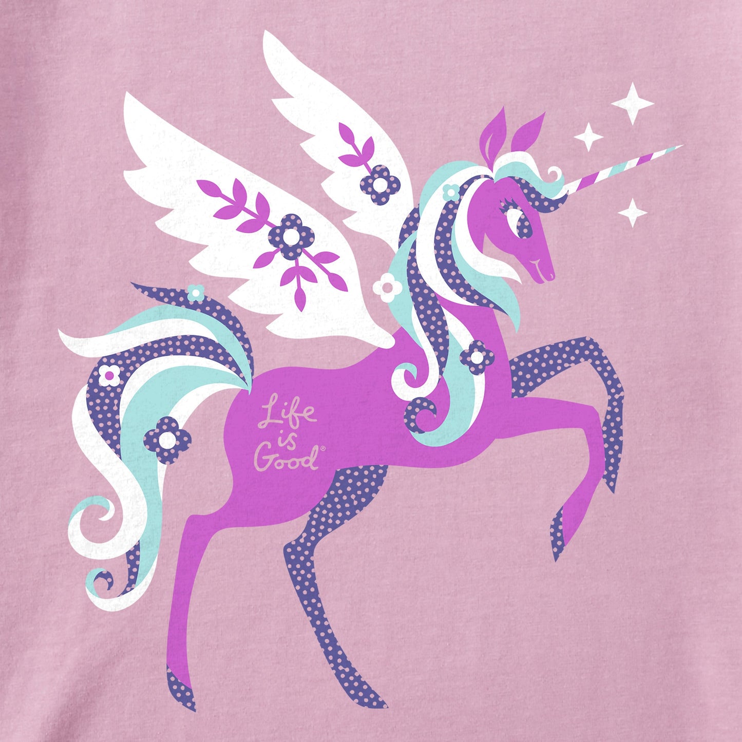 Toddler Flying Unicorn Short Sleeve Crusher Tee