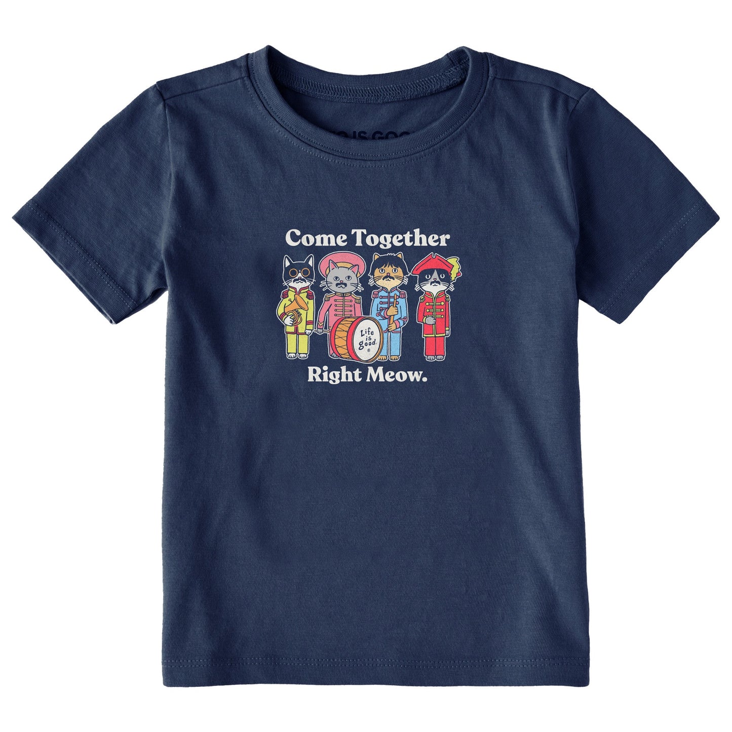 Toddler Come Together Right Meow Short Sleeve Crusher Tee