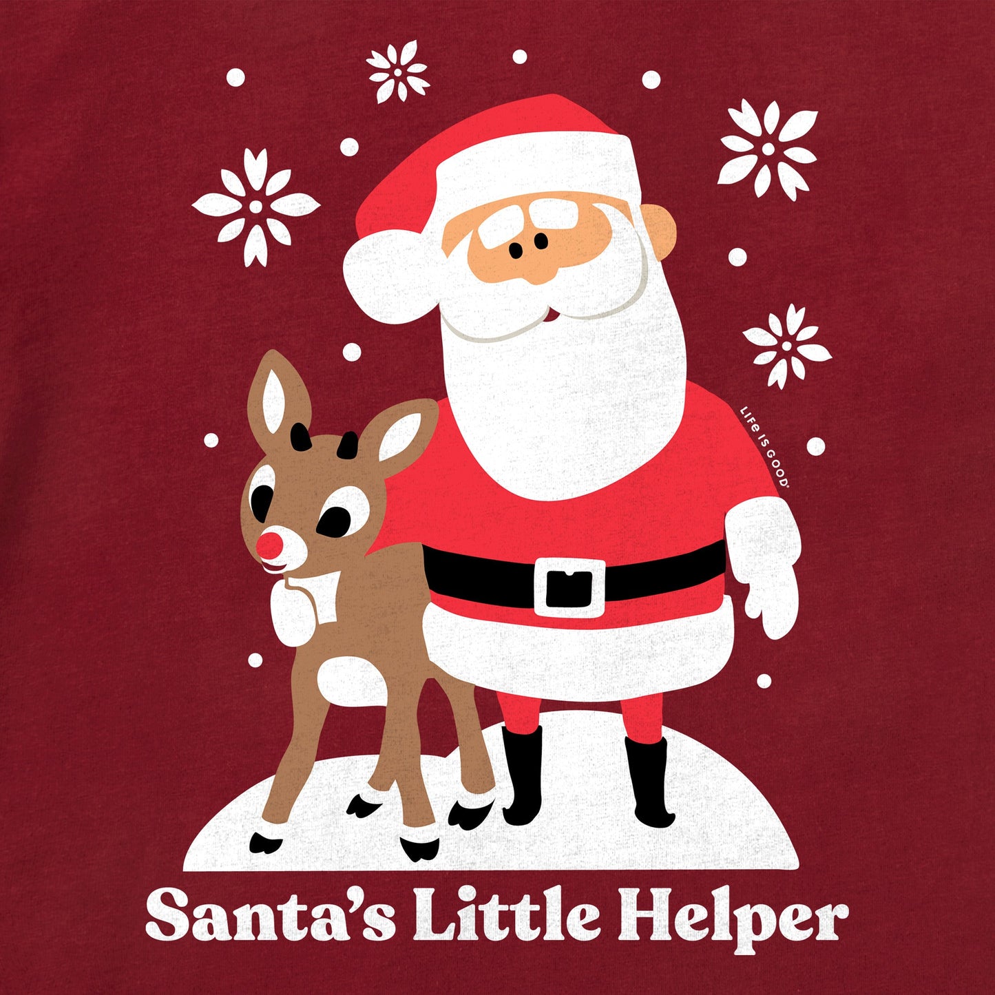 Kids Santa's Little Helper Rudolph Long Sleeve Crusher Tee