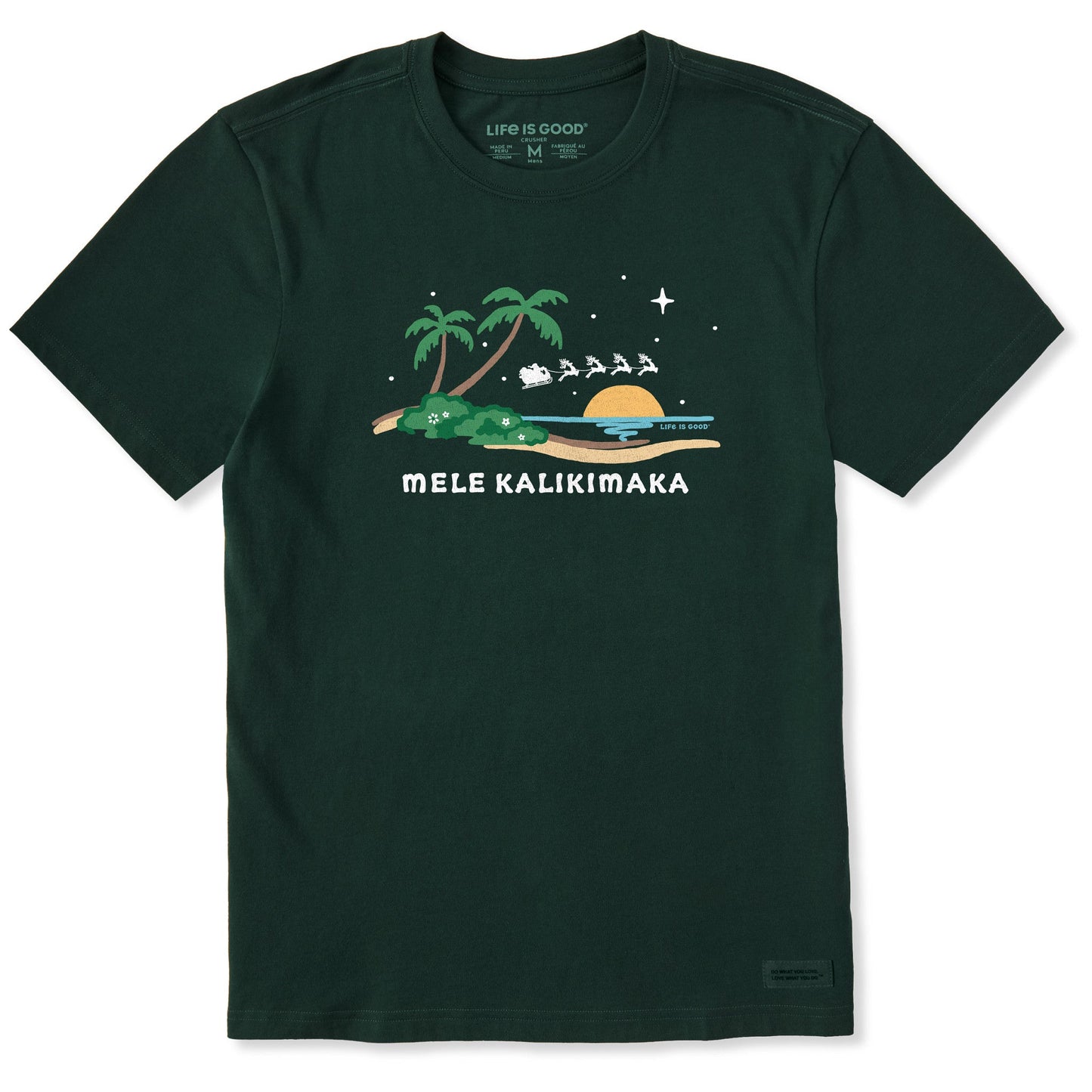 Men's Mele Kalikimaka Beach Short Sleeve Crusher Tee