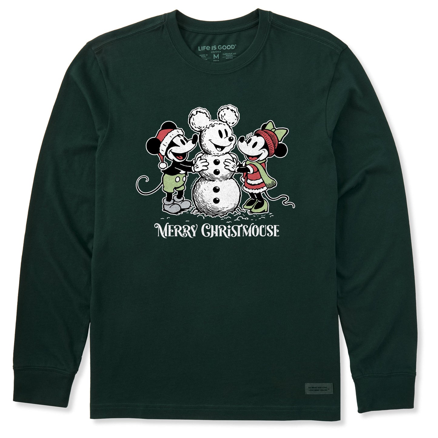 Men's Merry Christmouse Long Sleeve Crusher Tee