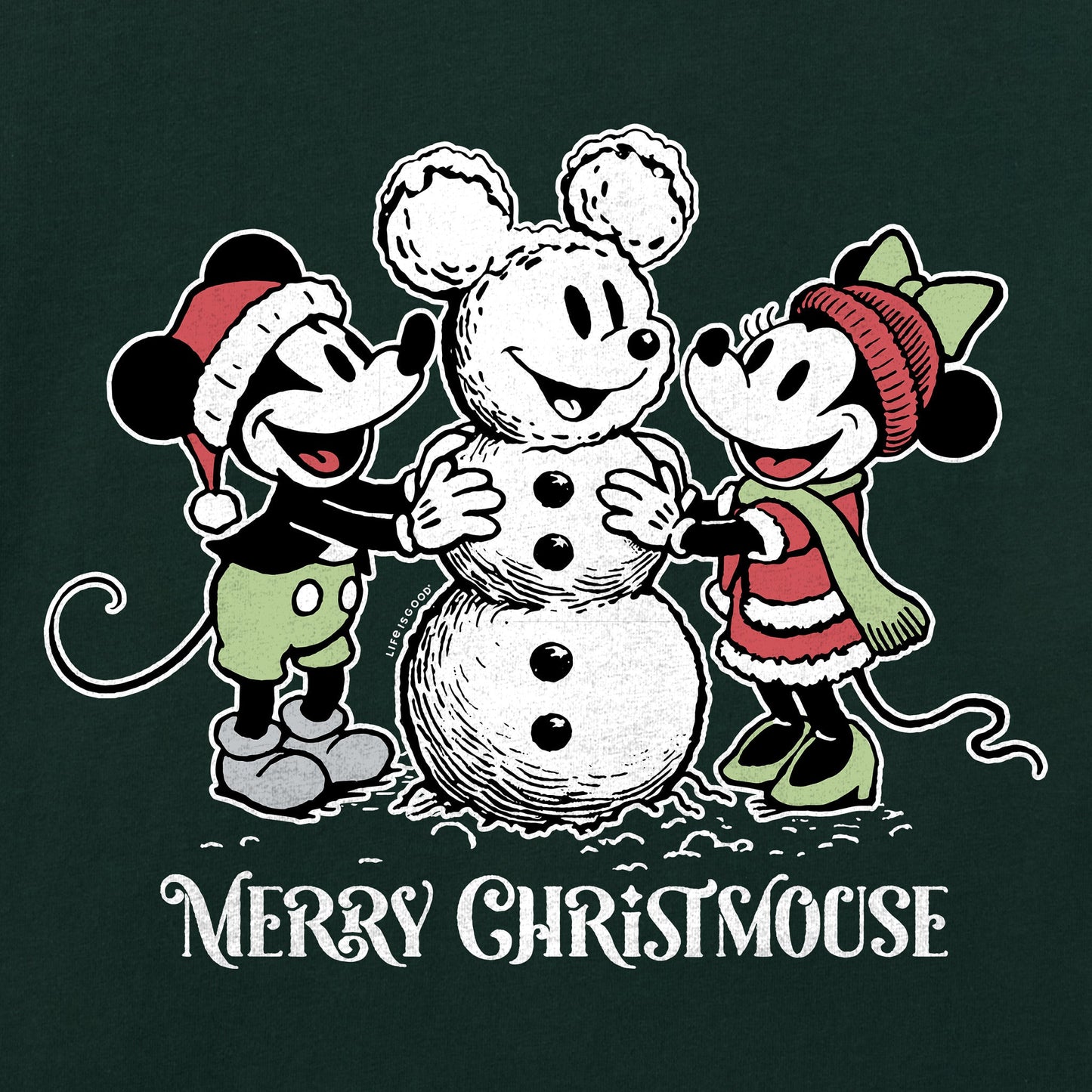 Men's Merry Christmouse Long Sleeve Crusher Tee